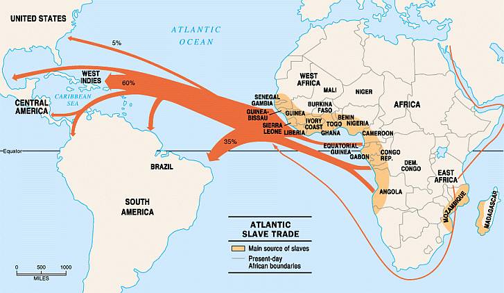 african slave trade map